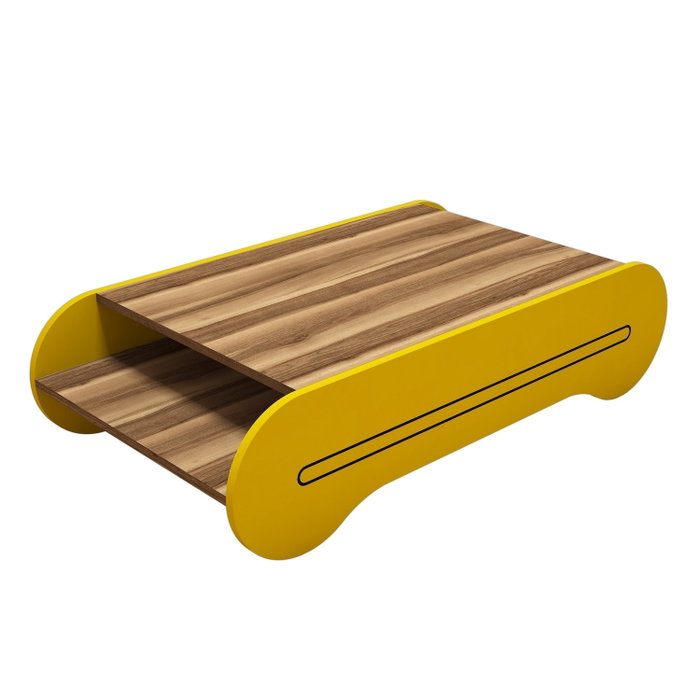 Hanah Home Mesa de Centro Bohemia Nogal y Amarillo Hanah Home Mesa de Centro Bohemia Nogal y Amarillo